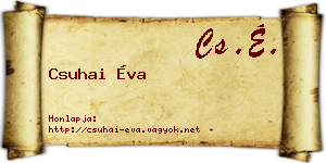 Csuhai Éva névjegykártya